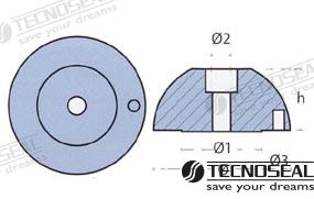 Anodo J-prop Zinc Ø 90MM 1,05KG Tecnoseal