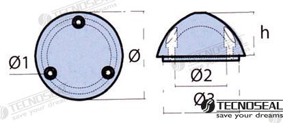 Anodo Helice Variprop 59 Ø 67MM Zinc Tecnoseal