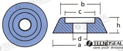 Anodo Lewmar Serie 250/300 Zinc Tecnoseal