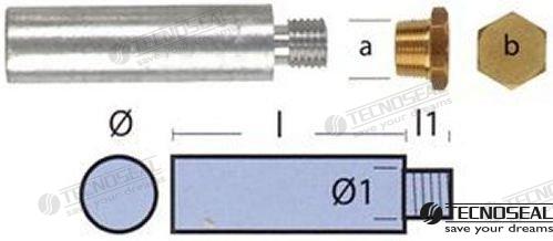 Anodo Motor Yanmar Completo L 50MM Tecnoseal 119574-18790