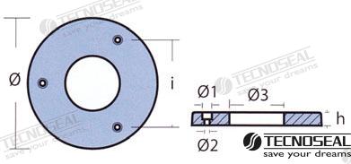Anodo Hidromarine Zinc Ø 150MM Tecnoseal