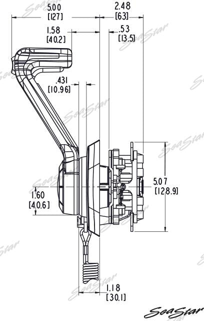 Mando Lateral Negro C/ Paro Motor T&t Seastar-Dometic