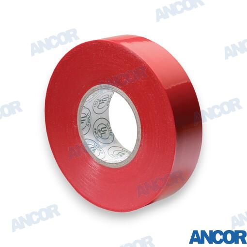 Cinta Electrica Premium Roja 19mmx20m Ancor