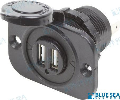 Base 12VDC 2 Usb Cargador 5V 2.1A Blue Sea