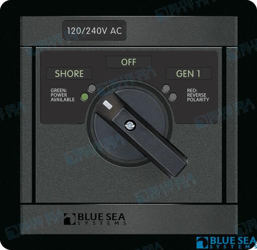 Panel 120/240V Ac Rotary 65A Off + 2 Blue Sea