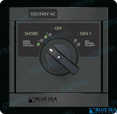 Panel 120/240V Ac Rotary 30A Off + 2 Blue Sea