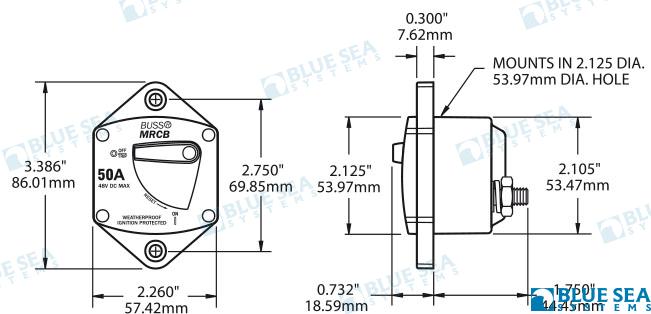 Interruptor Automatico Termico 80A Blue Sea