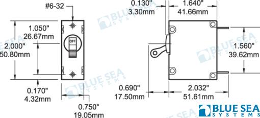 Interruptor Serie A Unipolar Toggle 8A Blue Sea