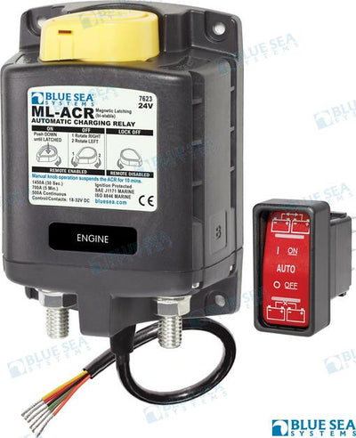 Rele Auto De Carga 24V Con Ctrl Manual Blue Sea