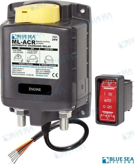 Rele Auto De Carga 24V Con Ctrl Manual Blue Sea