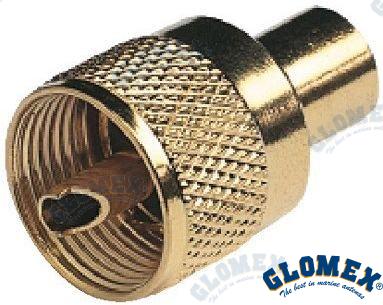Conector PL259 Macho Gold Para RG58 Glomex (Ref. GLORA132GOLD)