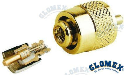 Conector PL259 Macho Gold Para RG58 Glomex (Ref. GLORA132SOLDERLESS)