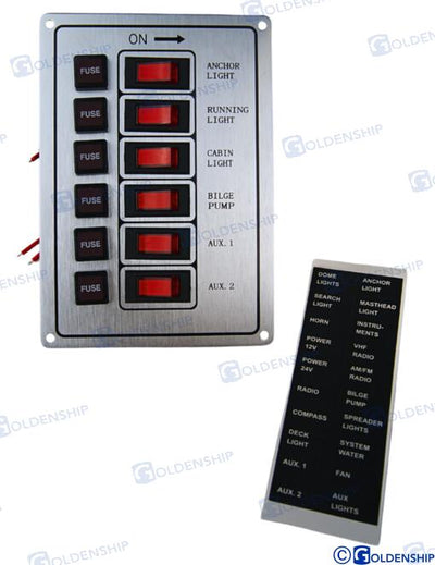 Panel 6 Interruptores Goldenship (Ref. GS11193)
