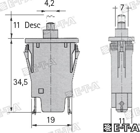 Int. Magnetotermico 16A E-T-A (Ref. GS11461)
