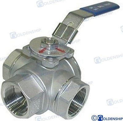 Valvula 3 Vias Inox 2" Goldenship