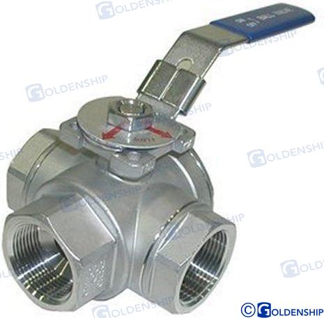 Valvula 3 Vias Inox 2" Goldenship
