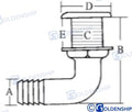 Pasacascos Nylon/inox 90º 1-1/2" Goldenship