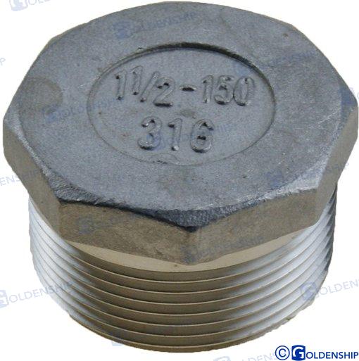 Tapon Macho Inox 1-1/2 Goldenship