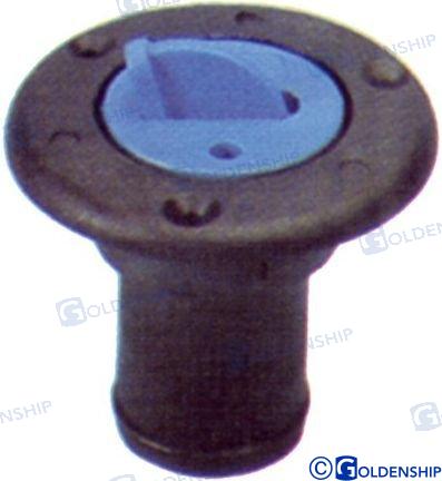 Toma De Cubierta "gas" 38 Mm Negro Goldenship