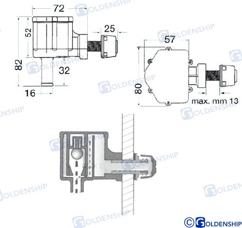 Respiradero Tanque C/valvula Goldenship