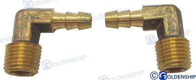 Racor 90º Npt 1/4 X 1/4" (pack De 2) Goldenship