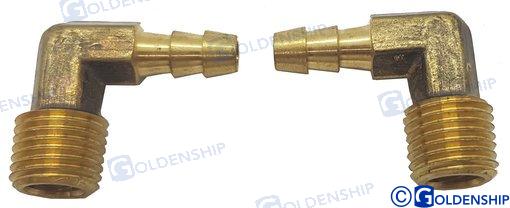 Racor 90º Npt 1/4 X 1/4" (pack De 2) Goldenship