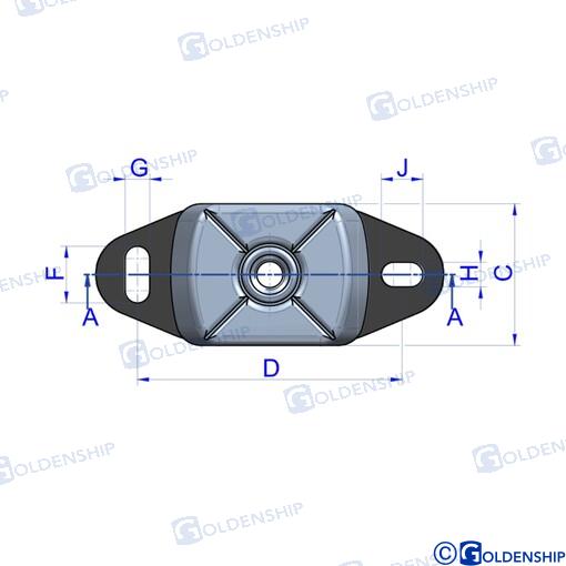 Soporte Antivibratorio 12MM (95 Kg) Mercruiser