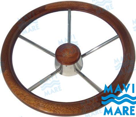 Volante Inox-madera 350 Mavi Mare
