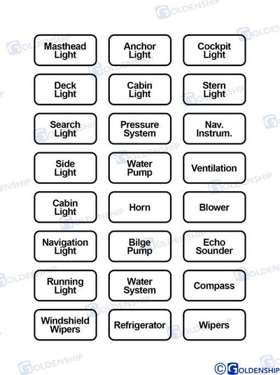 Etiquetas Panel Blancas Goldenship