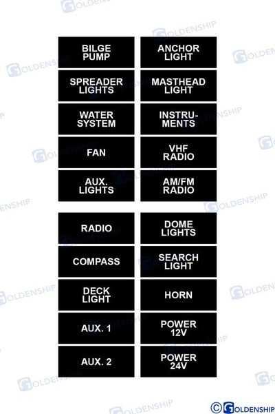 Etiquetas Panel Negras Goldenship
