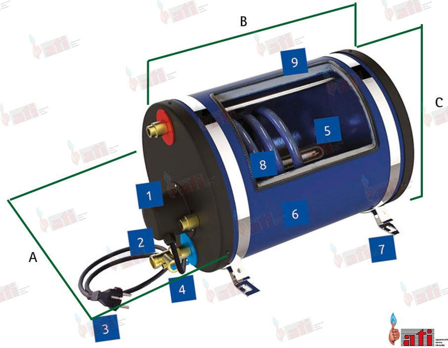 Calentador Agua Vitrificado 80 L. - 1250 Ati