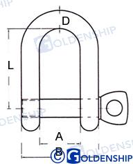 Grillete Recto Corto 5 Mm (25) Goldenship