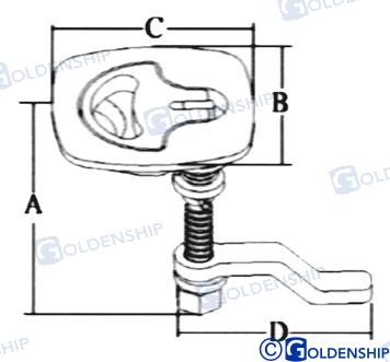 Tirador Inox Cuadrado C/llave 63X63 Goldenship