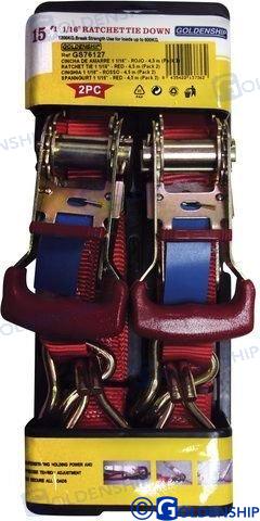 Cincha Amarre 1 1/16" Rojo 4,5 M (2) Goldenship