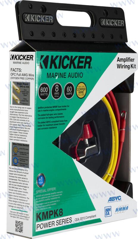 Marine 8AWG Amplifier Power Kit-tinned Kicker