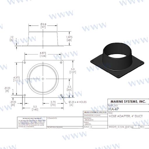 Adaptador Redondo 4" MSI (Ref. MSHA4P)