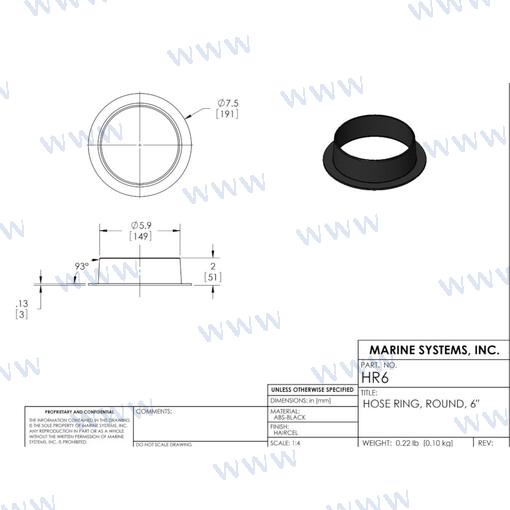 Adaptador Redondo 6" MSI (Ref. MSHR6)