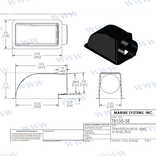Plenum 10X5 Salida Lateral 5" MSI