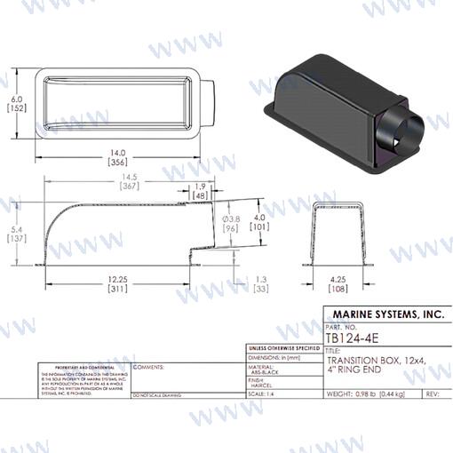 Plenum 12X4 Salida Lateral 4" MSI