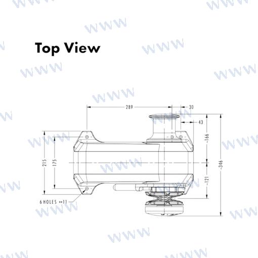 Molinete Muir HR1600 12V 8MM (5/16") Grl Quick