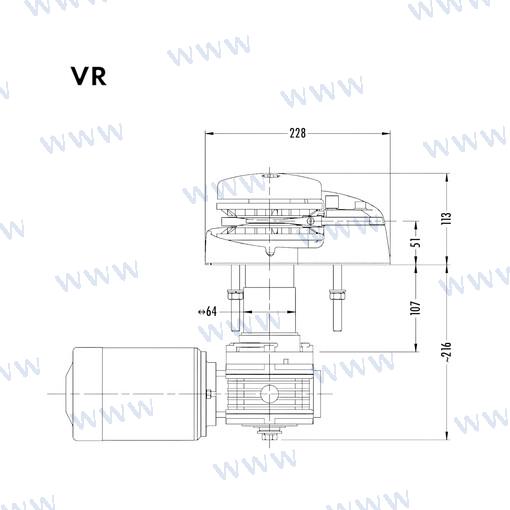 Molinete Muir VR1250 24V 6MM (1/4")+ Rm Quick