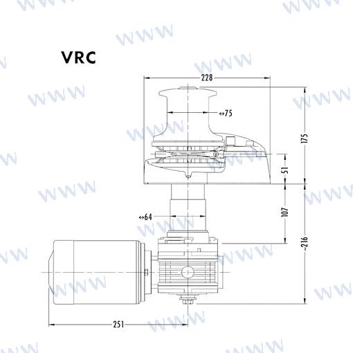 Molinete Muir VRC1250 24V 10MM (3/8") + Quick