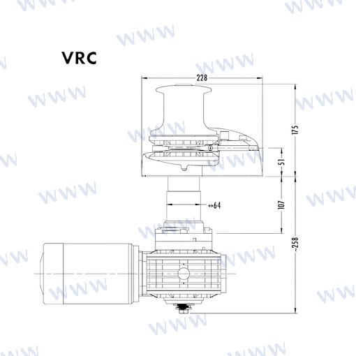 Molinete Muir VRC2200 12V 8MM (5/16") +