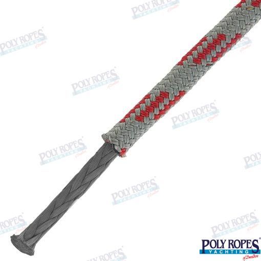Prorace Four Gris/rojo 6 Mm (185 M) Poly Ropes