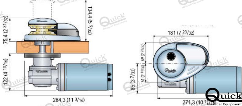 Molinete Vertical 500W 12V 6 Mm S/c Quick