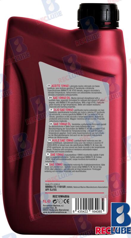 Aceite Marino 10W-40 Sint. Motor G X6 Yamaha YMD-63060-01