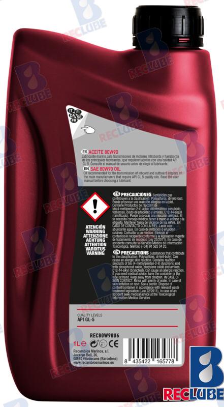 Aceite Sintetico 80W90 1L. Trans. X6 Yamaha 09248-10008