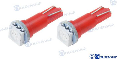 Bombilla 12V, 1.2W Rojo (pack 2) Goldenship 863946