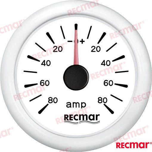 Amperimetro ±80A Blanco Recmar