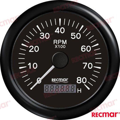 Cuentavueltas 1.0/10.0 - 0/8000 Rpm Negr Recmar